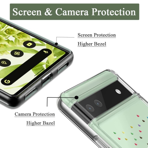 Compatible with Pixel 6a Case Clear with Design Soft TPU Shock Absorption Slim Embossed Pattern Protective Back Cover for Pixel 6a 5G 6.1 inch