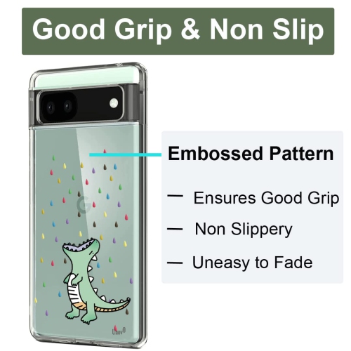 Compatible with Pixel 6a Case Clear with Design Soft TPU Shock Absorption Slim Embossed Pattern Protective Back Cover for Pixel 6a 5G 6.1 inch