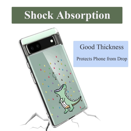 Compatible with Pixel 6a Case Clear with Design Soft TPU Shock Absorption Slim Embossed Pattern Protective Back Cover for Pixel 6a 5G 6.1 inch