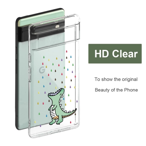 Compatible with Pixel 6a Case Clear with Design Soft TPU Shock Absorption Slim Embossed Pattern Protective Back Cover for Pixel 6a 5G 6.1 inch