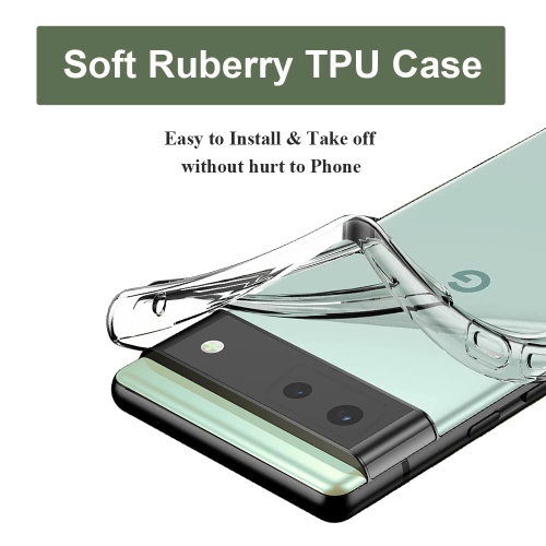 Compatible with Pixel 6a Case Clear with Design Soft TPU Shock Absorption Slim Embossed Pattern Protective Back Cover for Pixel 6a 5G 6.1 inch