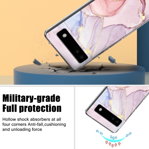 Phone Case for Google Pixel 6A with Gold Marble Flexible Design for Women Girls,Full-Body Protection Soft TPU Slim Case Skin Cover Compatible with