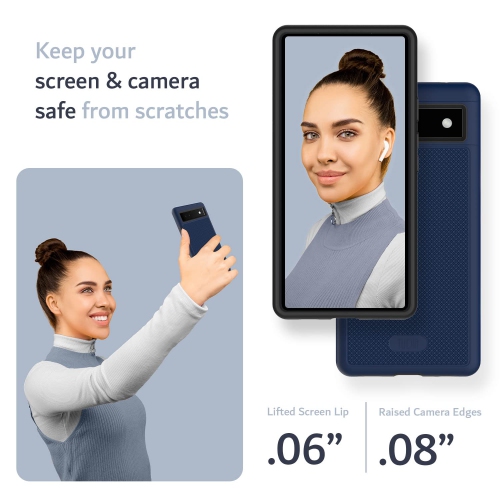 DualShield Grip Designed for Google Pixel 6a Case, MergeGrip Shockproof Military Grade Dual Layer Slim Protective Case for Pixel 6a (Indigo Blue)