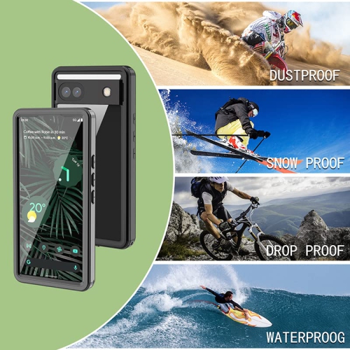 Google Pixel 6a Case Waterproof, IP68 Certified Waterproof Shockproof Built-in Screen Protector Full Body Case for Pixel 6a 2022