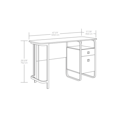 Sauder Station House Engineered Wood and Metal Desk in Etched Oak