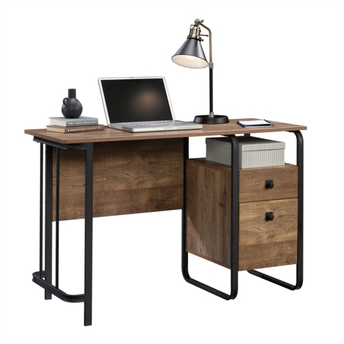 Sauder Station House Engineered Wood and Metal Desk in Etched Oak