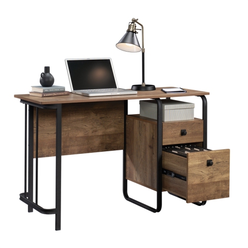 Sauder Station House Engineered Wood and Metal Desk in Etched Oak