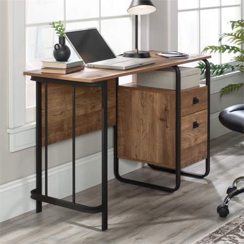 Sauder Station House Engineered Wood and Metal Desk in Etched Oak