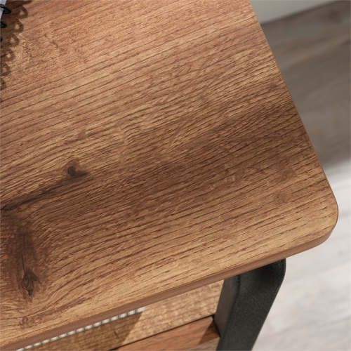 Sauder Station House Engineered Wood and Metal Desk in Etched Oak