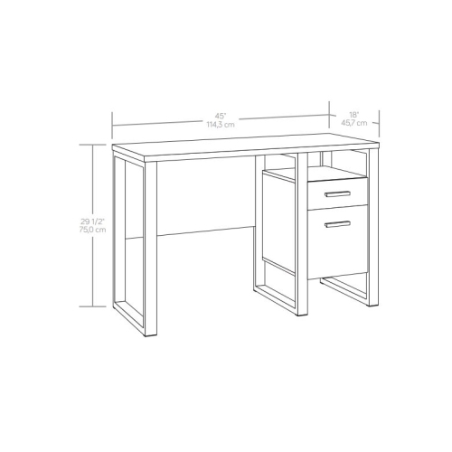 Sauder Rock Glen Engineered Wood and Metal Desk in Blade Walnut