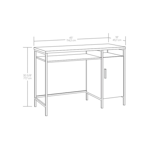 Sauder Market Commons Engineered Wood and Metal Desk in Rich Walnut