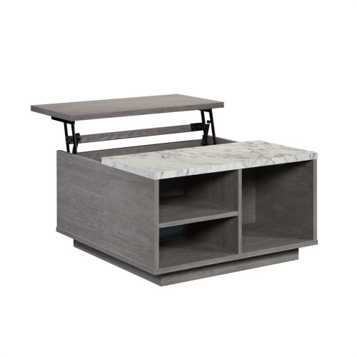 Sauder East Rock Engineered Wood Lift Top Coffee Table in Ashen Oak