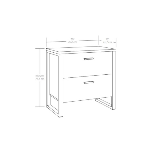 Sauder Rock Glen Engineered Wood and Metal Lateral File in Blade Walnut