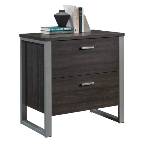 Sauder Rock Glen Engineered Wood and Metal Lateral File in Blade Walnut