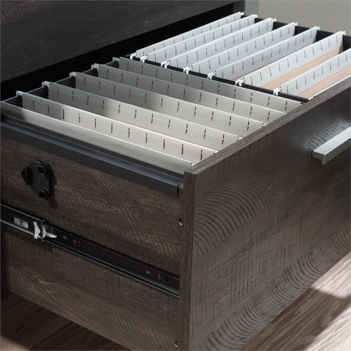 Sauder Rock Glen Engineered Wood and Metal Lateral File in Blade Walnut