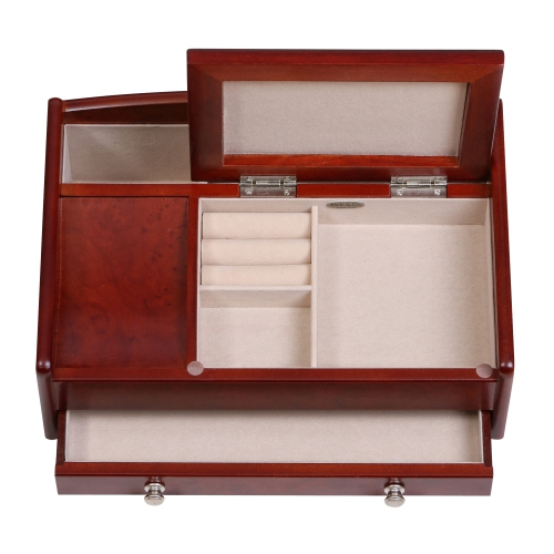 Mele and Co Davin Men’s Dresser Valet Wooden Jewelry Box