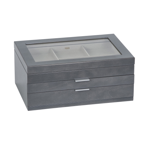 Mele and Co Misty Wooden Jewelry Box with Glass Lid