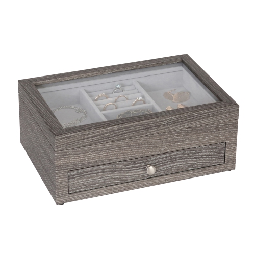 Mele and Co Ardene Grey Wooden Jewelry Case