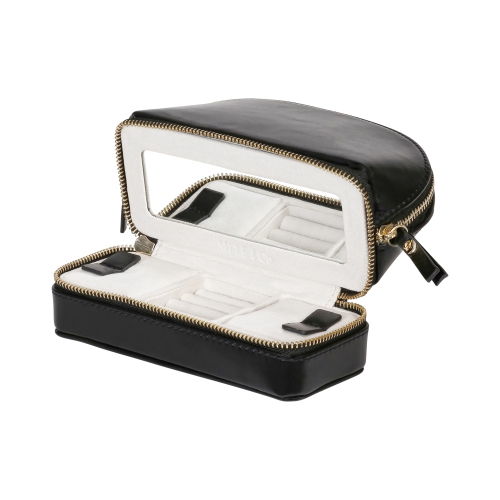Mele and Co Duo Vegan Leather Travel Jewelry Case in Black