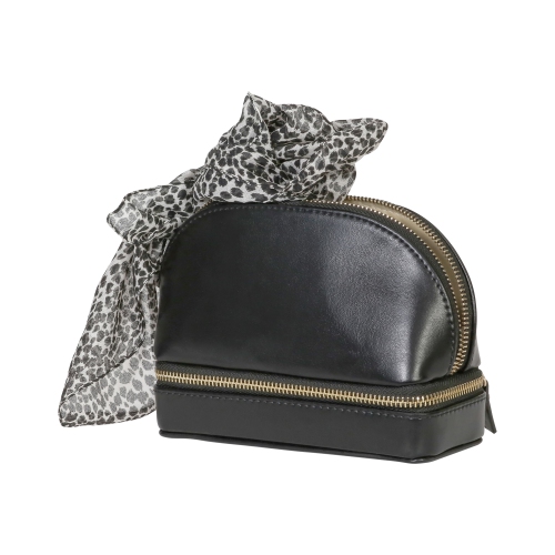 Mele and Co Duo Vegan Leather Travel Jewelry Case in Black