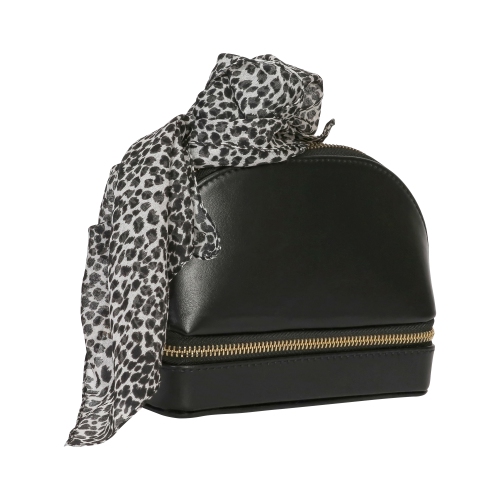 Mele and Co Duo Vegan Leather Travel Jewelry Case in Black