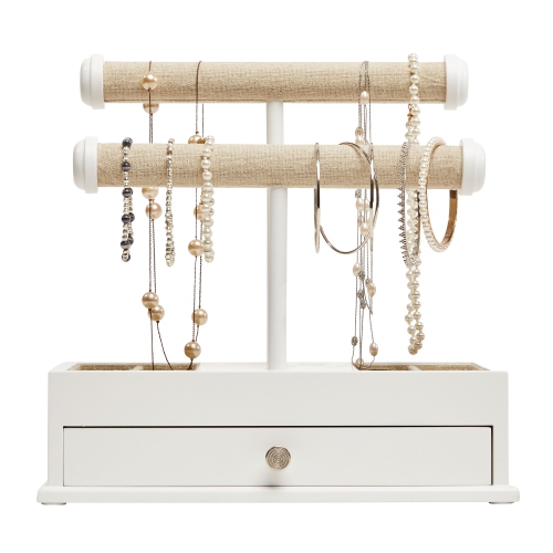 Gunther Mele et Co Ivy – Coffret à bijoux et barre rigide en blanc