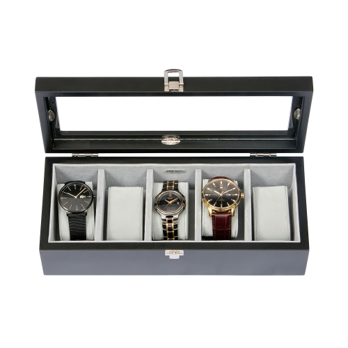 Mele and Co Tate Glass Top Wooden Watch Box
