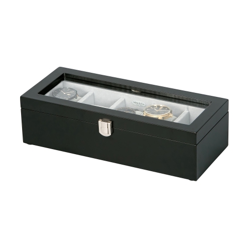 Mele and Co Tate Glass Top Wooden Watch Box