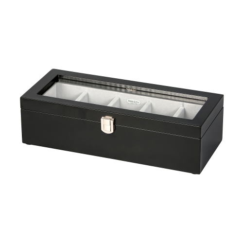 Mele and Co Tate Glass Top Wooden Watch Box