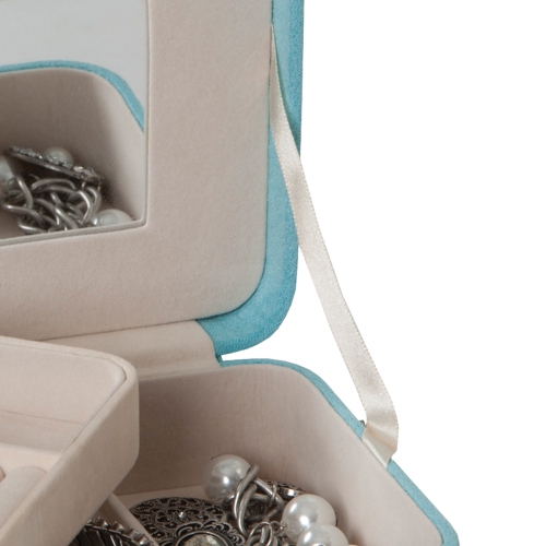 Mele and Co Giana Plush Jewelry Box with Lift Out Tray