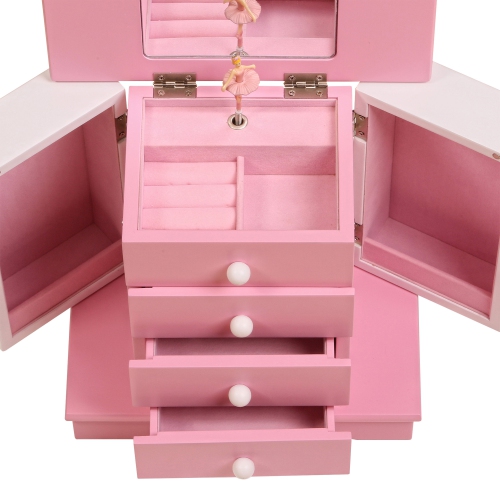 Mele and Co Elise Girls Wooden Musical Ballerina Jewelry Box