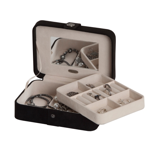 Mele and Co Giana Plush Jewelry Box with Lift Out Tray