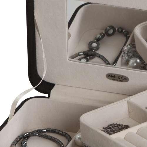 Mele and Co Giana Plush Jewelry Box with Lift Out Tray