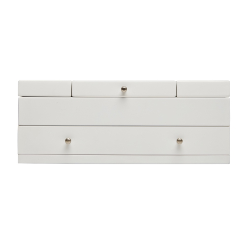 Mele and Co Everly Wooden Triple Lid Jewelry Box in White