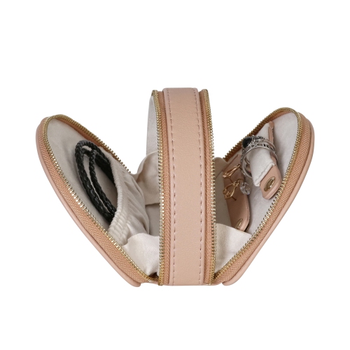 Mele and Co Duo Mini Vegan Leather Travel Jewelry Case Buff