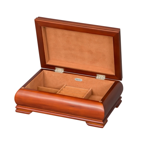 Mele and Co Carmen Wooden Jewelry Box in Walnut Finish
