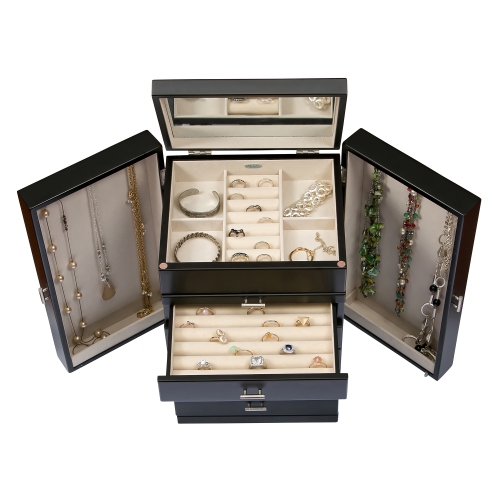 Gunther Mele et Co – Grand coffret à bijoux en bois Geneva au fini Java