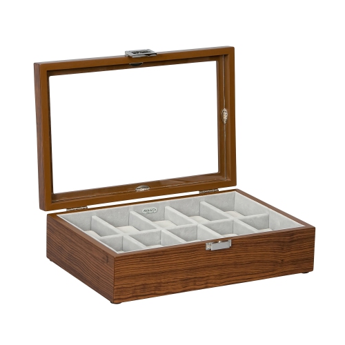 Mele and Co Jayson Glass Top Wooden Watch Box