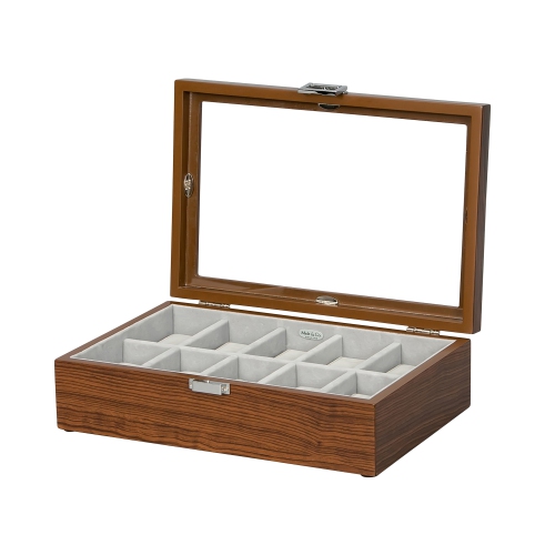 Mele and Co Jayson Glass Top Wooden Watch Box