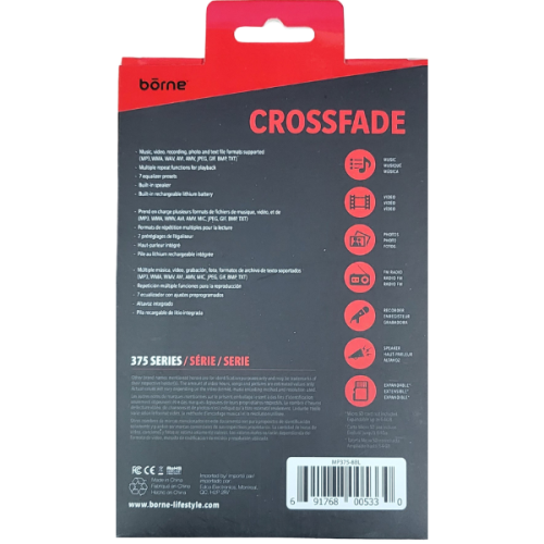 Borne MP375-8BK Crossfade Video MP3 8GB