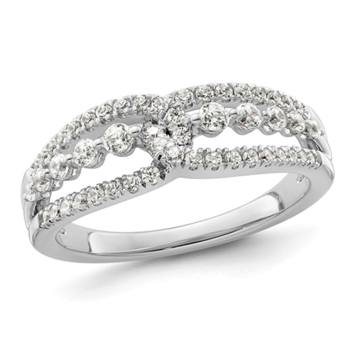 GEM AND HARMONY  1/2 Carat (Ctw) Lab-Grown Diamond Ring In 14K Gold In White