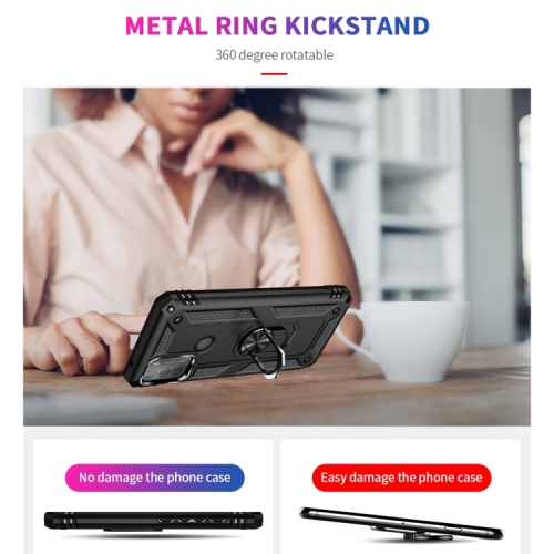 XCRS Dual-Layer Slim Design Armor Protection Cover, Built-in Magnetic Ring with Kickstand Case for Motorola Moto G Play 6.5 inch