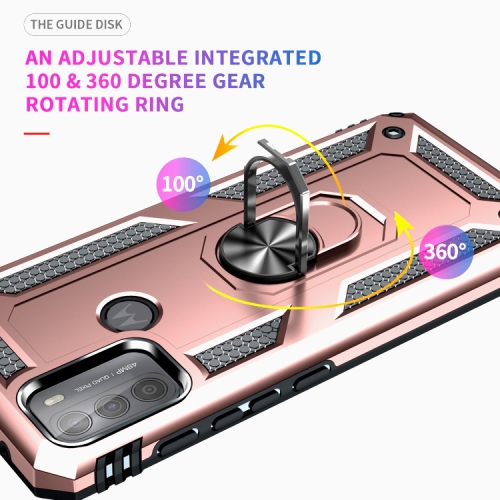 XCRS Dual-Layer Slim Design Armor Protection Cover, Built-in Magnetic Ring with Kickstand Case for Motorola Moto G Play 6.5 inch