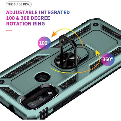 【CSmart】 Anti-Drop Hybrid Magnetic Hard Armor Case with Ring Holder for Samsung Galaxy A14 5G, Midnight Green