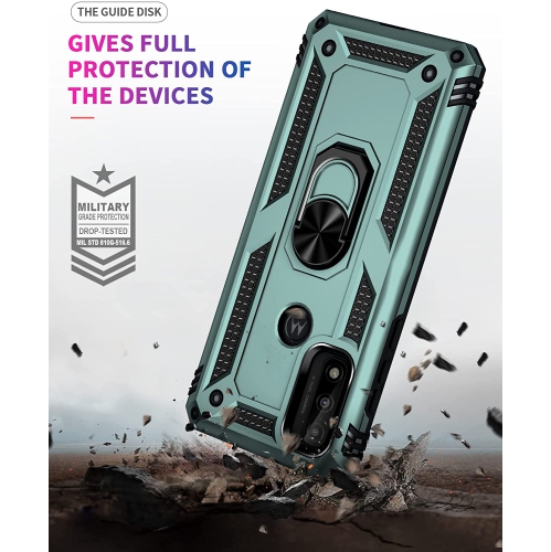 【CSmart】 Anti-Drop Hybrid Magnetic Hard Armor Case with Ring Holder for Samsung Galaxy A14 5G, Midnight Green