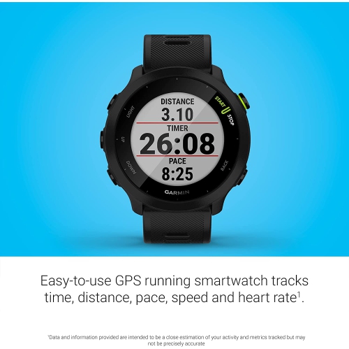Refurbished - Garmin Forerunner 55, GPS Running Watch with Daily Suggested Workouts (Black)