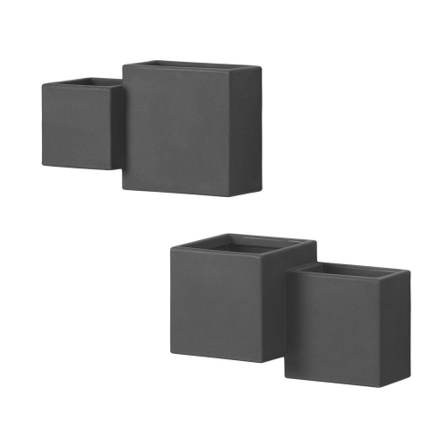 SOUTH SHORE CANADA  Dalya Outdoor Wall Planter – Set Of 2, Dark In Gray