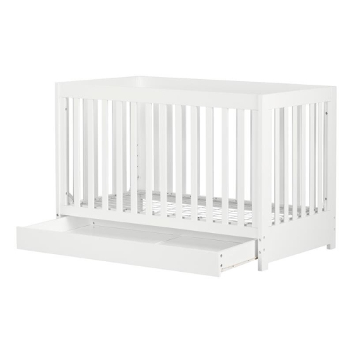 SOUTH SHORE  Yodi Crib With Drawer In In White Drawer for added storage was key for us