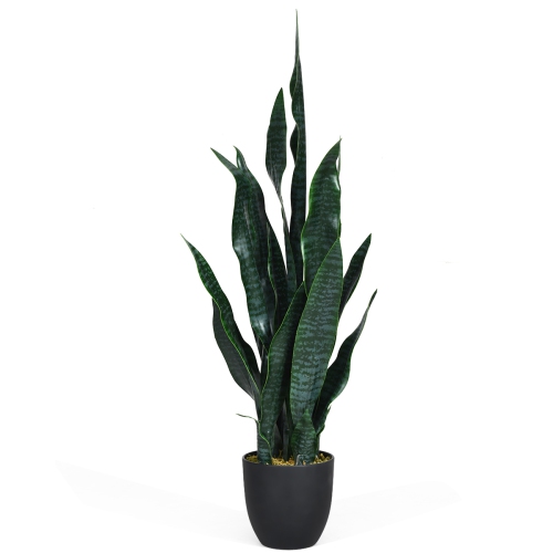 TOPBUY  Artificial Tiger Plant Faux Agave Fake Sansevieria for Indoor-Outdoor Decoration
