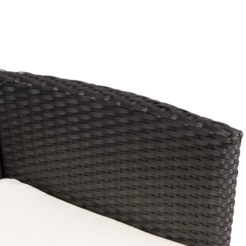 Patiojoy 2PC Patio Rattan Wicker Dining Chairs Set With Cushions Black